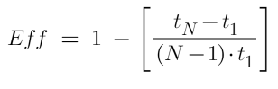 Equation: Efficiency for Multisite Testing (Equation)
